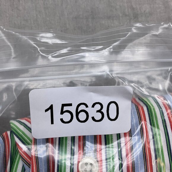 Polo Ralph Lauren Shirt Men 17.5 XLarge Red Green Stripe Regent Classic Fit - Picture 10 of 10